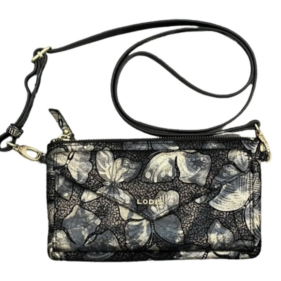 LODIS Los Angeles Leather Iridescent Butterfly Wallet Purse - Picture 1 of 7